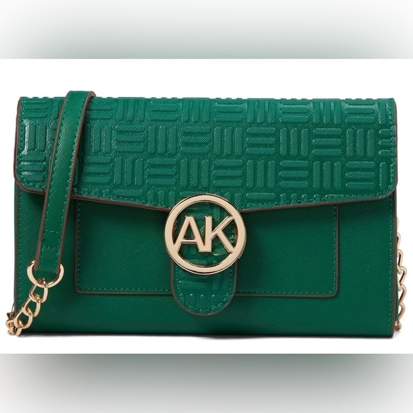 Anne Klein Handbags - Anne Klein logo wallet on a chain/crossbody. Color: Evergreen EUC